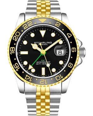 Stuhrling And Meridian Gmt Quartz 42Mm - Metallic