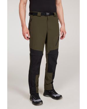 Mountain Warehouse Trekking Convertible Trouser Water Resistant Stretchy Hiking Zip Off Trousers Polyamide - Brown