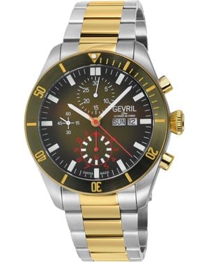 Gevril Yorkville Chronograph Stainless Steel Swiss Automatic Eta 7750 Watch - Grey