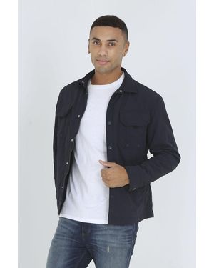 Brave Soul 'Pearson' Lightweight Shacket Polyamide - Blue