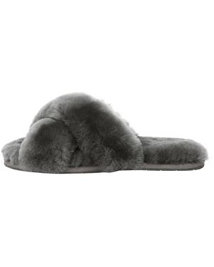 EVER AU Dove Crossover Slides - Black