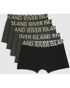River Island Trunks Satin Ri Waist 5 Pack Underwear Cotton - Green