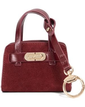 Dune Define Xs Mini Suede Bag Charm - Red