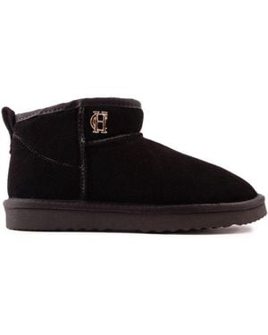 Holland Cooper Ultra Mini Shearling Boots - Black