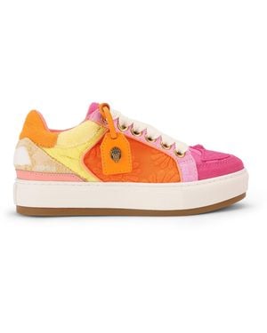 Kurt Geiger Suede Fabric Southbank Tag Trainers - Pink