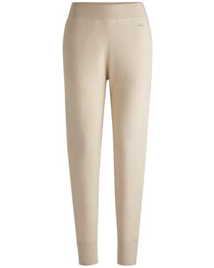BOSS Faboosia Solid Patterned Slim Joggers - Natural