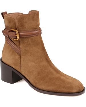 Jones Bootmaker Lisabet Leather Buckle Strap Ankle Boots - Brown