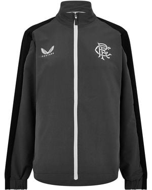 Castore Rangers Fc Mock Neck Relaxed Fit Track Jacket - Black