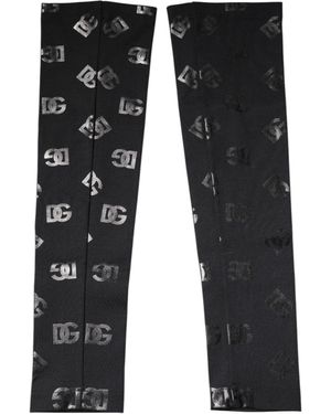 Dolce & Gabbana Dg Logo Monogram Wool Stretch Arm Sleeves - Black