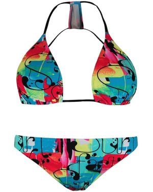 PUMA Printed Triangle Bikini Textile - Blue