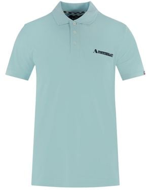 Aquascutum Boxed Logo Light Polo Shirt Cotton - Blue