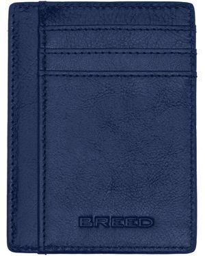 Breed Chase Genuine Leather Front Pocket Wallet - Blue