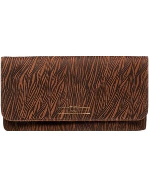 Pure Luxuries 'Golders' Print Leather Clutch Bag - Brown
