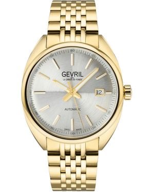Gevril Five Points 48704 Swiss Made Automatic Sellita Sw200 Stainless Steel Luminous Date Watch - Metallic