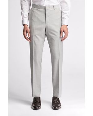 Ted Baker Flat Fronted Slim Fit Suit Trousers - Grey