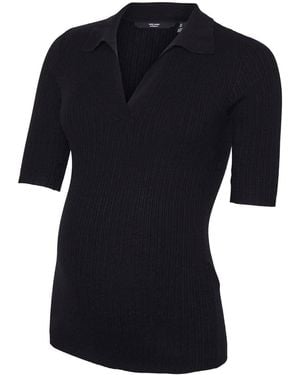 Mama.licious V-Neck Three-Quarter Sleeve Sweatshirt - Black