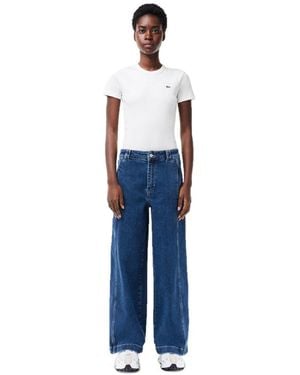 Lacoste Wide Leg Relaxed Fit Jeans - Blue