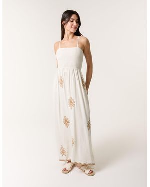 Blue Vanilla Shirred Maxi Dress - Natural