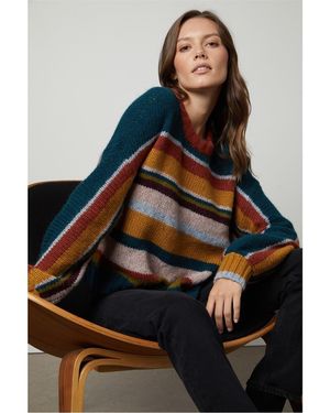 Velvet By Graham & Spencer By And Regular Fit Drop Shoulder Long Sleeve Jumper - Multicolour