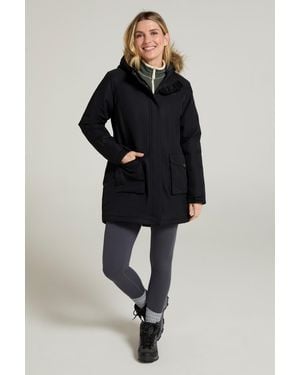 Mountain Warehouse 'Tarka' Long Jacket Waterproof Winter Warm Padded Coat - Black