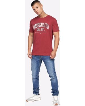 Crosshatch Oldskool T-Shirt 2Pk - Red