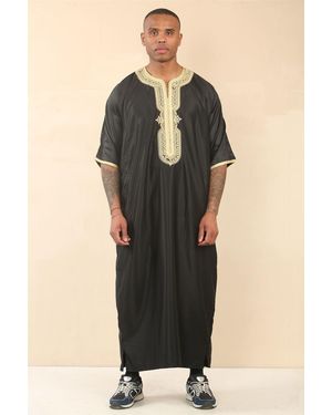Thobez Moroccan Thobe Djellaba Jubba Robe Eid - Black