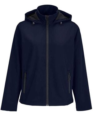 Sol's Ladies Race Hooded Soft Shell Jacket (French) - Blue