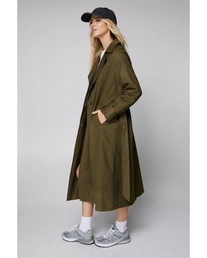 Nasty Gal Essentials Trench Coat - Green