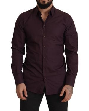 Dolce & Gabbana Cotton Slim Fit Dress Shirt - Blue