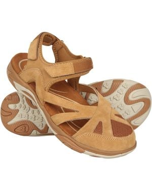 Mountain Warehouse 'Sussex' Covered Sandals With Touch Strap Fastening Summer Shoes Leather - Brown