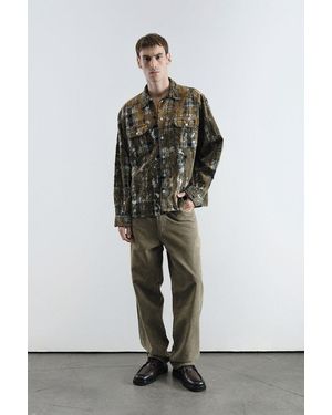 Giesto Relaxed Fit Plaid Cotton Shirt - Multicolour