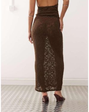 Motel Tulus Lace Maxi Skirt - Brown
