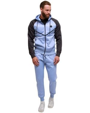 KAM Jeanswear Kam Two Piece Tracksuit Hoodie & Jogger Set - Blue
