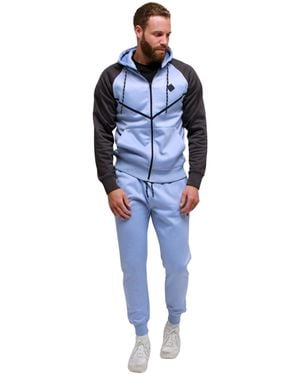 KAM Jeanswear Kam Two Piece Tracksuit Hoodie & Jogger Set - Blue
