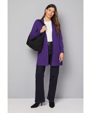 Wallis Longline Seam Cardigan - Purple