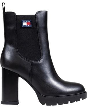 Tommy Hilfiger Lug Sole Heeled Ankle Boots - Black