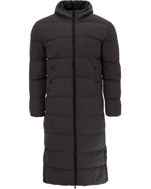 Soulstar Longline Padded Puffer Jacket Hooded - Black