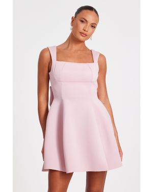 Quiz Bow Skater Dress - Pink