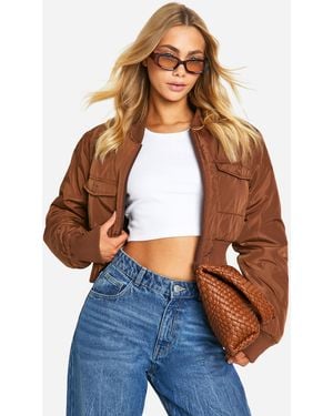Boohoo Pocket Detail Bomber Jacket - Blue