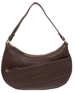 Pure Luxuries 'Emma' Hot Fudge Nappa Leather Grab Bag - Brown