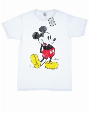 Disney Mickey Mouse Classic Kick T-Shirt Cotton - White