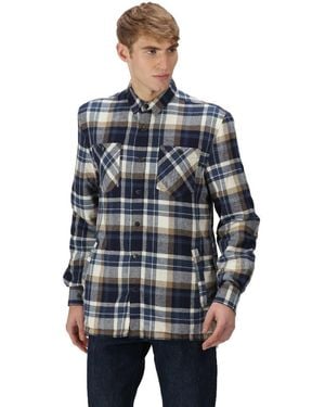 Regatta Thamos Organic Cotton Check Long Sleeve Shirt - Blue