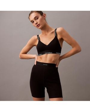 Calvin Klein Cotton Stretch Rib Lounge Shorts - Black