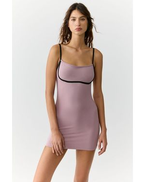 Grimelange Square Neck Colour Block Bodycon Dress - Purple