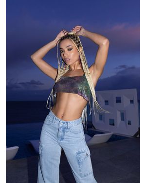 Pink Vanilla Chainmail Bralette - Blue