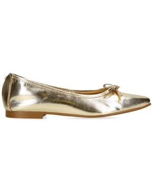 Carvela Kurt Geiger Leather Mya Bow Ballet Flats - Metallic