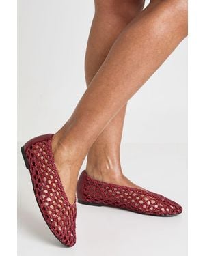 Boohoo Woven Detail Ballerina - Red
