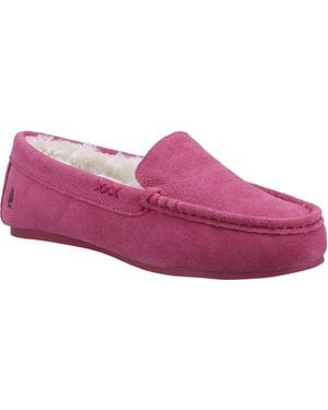 Hush Puppies Annie Mocassin Suede Slippers Material_Suede - Purple