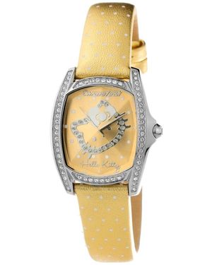 Chronotech Gold Leather Watch - Metallic