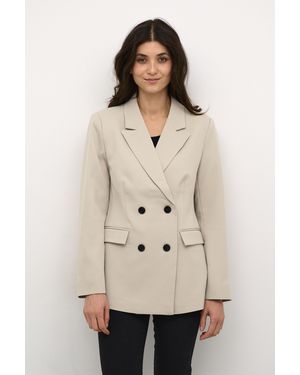 Kaffe Elona Double-Breasted Blazer - Natural